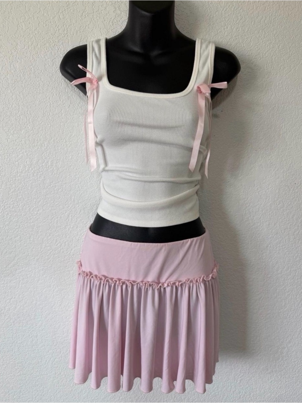 Dollette Forever 21 Light Pink Tiered Mini Skirt